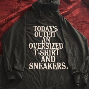 Plus size Black Graphic Hoodie Dress